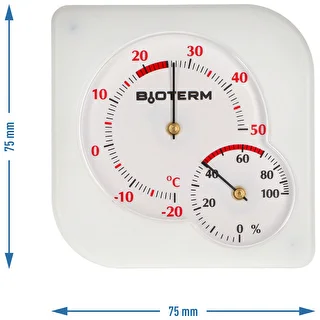Termometro da interno bimetallico con igrometro (-20 a +50°C), bianco – photo 4