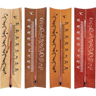 Termometro da interno in legno (-20 a +50°C), 15 cm, assortito – photo 2