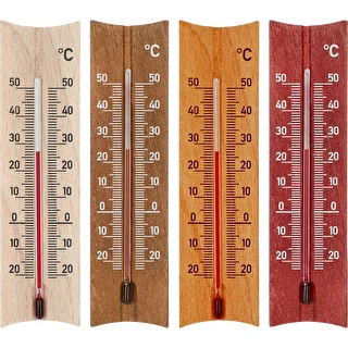 Termometro da interno in legno (-20 a +50°C), 15 cm, assortito