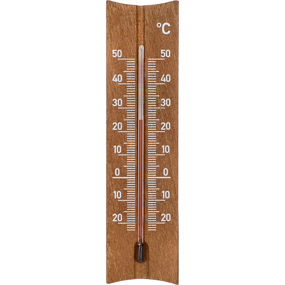Termometro da interno in legno (da -20 a +50°C), marrone scuro, 15cm