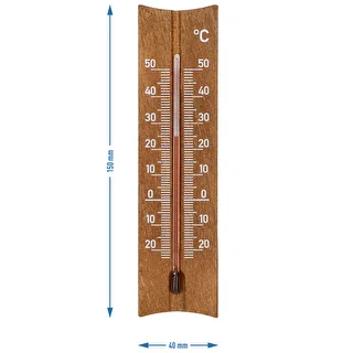 Termometro da interno in legno (da -20 a +50°C), marrone scuro, 15cm – photo 5