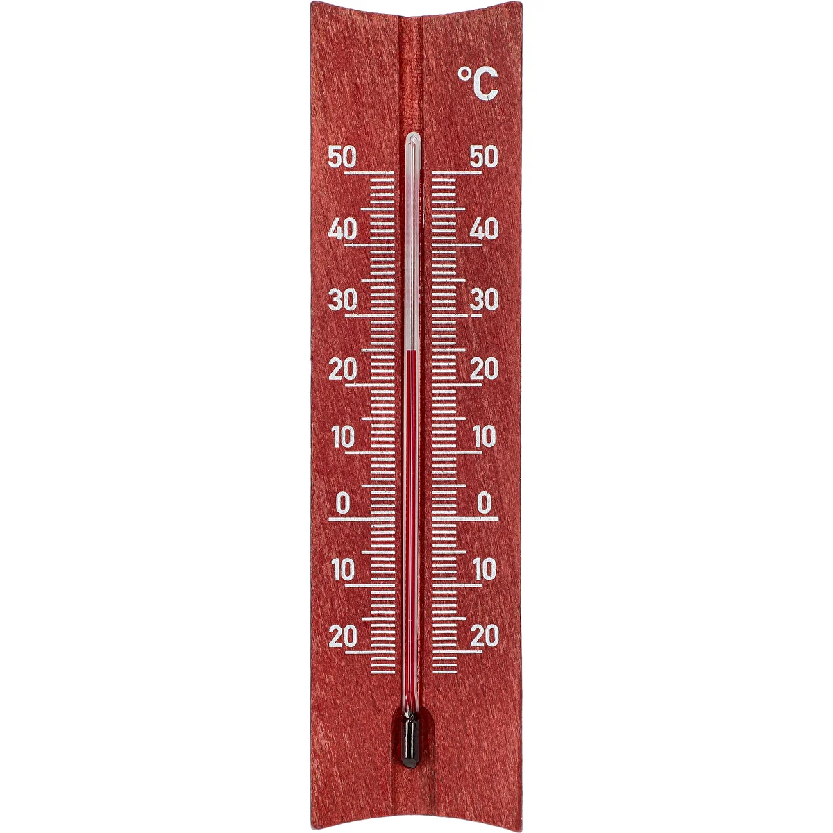 Termometro da interno in legno (-20 a +50 °C), colore mogano, 15 cm