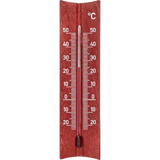 Termometro da interno in legno (-20 a +50 °C), colore mogano, 15 cm
