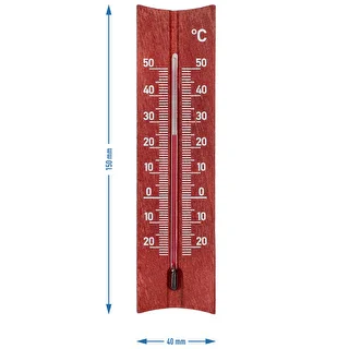 Termometro da interno in legno (-20 a +50 °C), colore mogano, 15 cm – photo 5