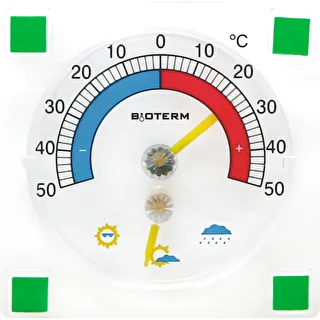 Termometro universale trasparente con igrometro, autoadesivo (da -50 °C a +50 °C)
