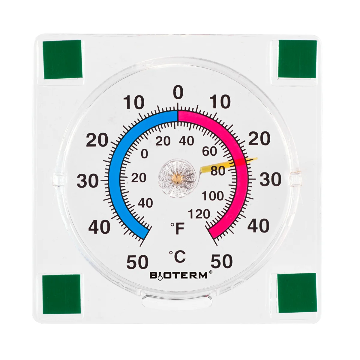 Termometro universale trasparente, autoadesivo (-50°C a +50°C)