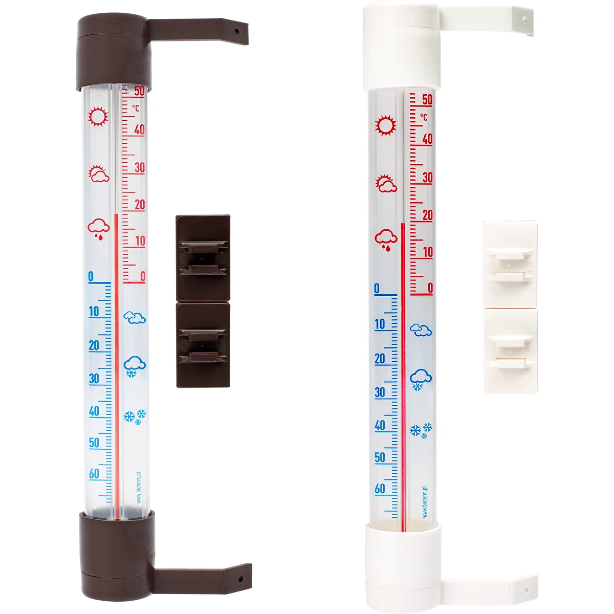 Termometro da esterno con scala trasparente (-70°C a +50°C) 23 cm, assortito