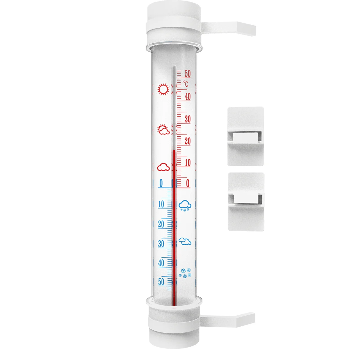 Termometro da esterno bianco (-50°C a +50°C) 27 cm