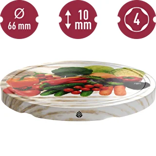 Tappi Ø 66/4 con verdure su sfondo bianco - 10 pz. – photo 3