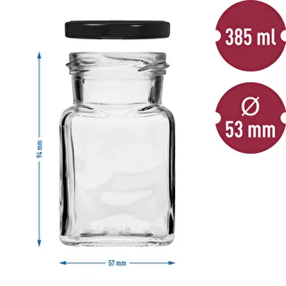 Vasetto twist-off 150 ml Cztery Kąty Ø 53 con tappo nero, 6 pz – photo 6