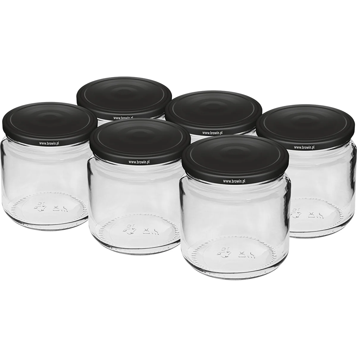 Vasetto 212 ml fi66/4 con capsula nera, 6 pezzi