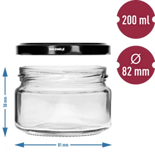 Vasetto basso 200 ml - con capsula nera Ø 82/6, 6 pz. – photo 5