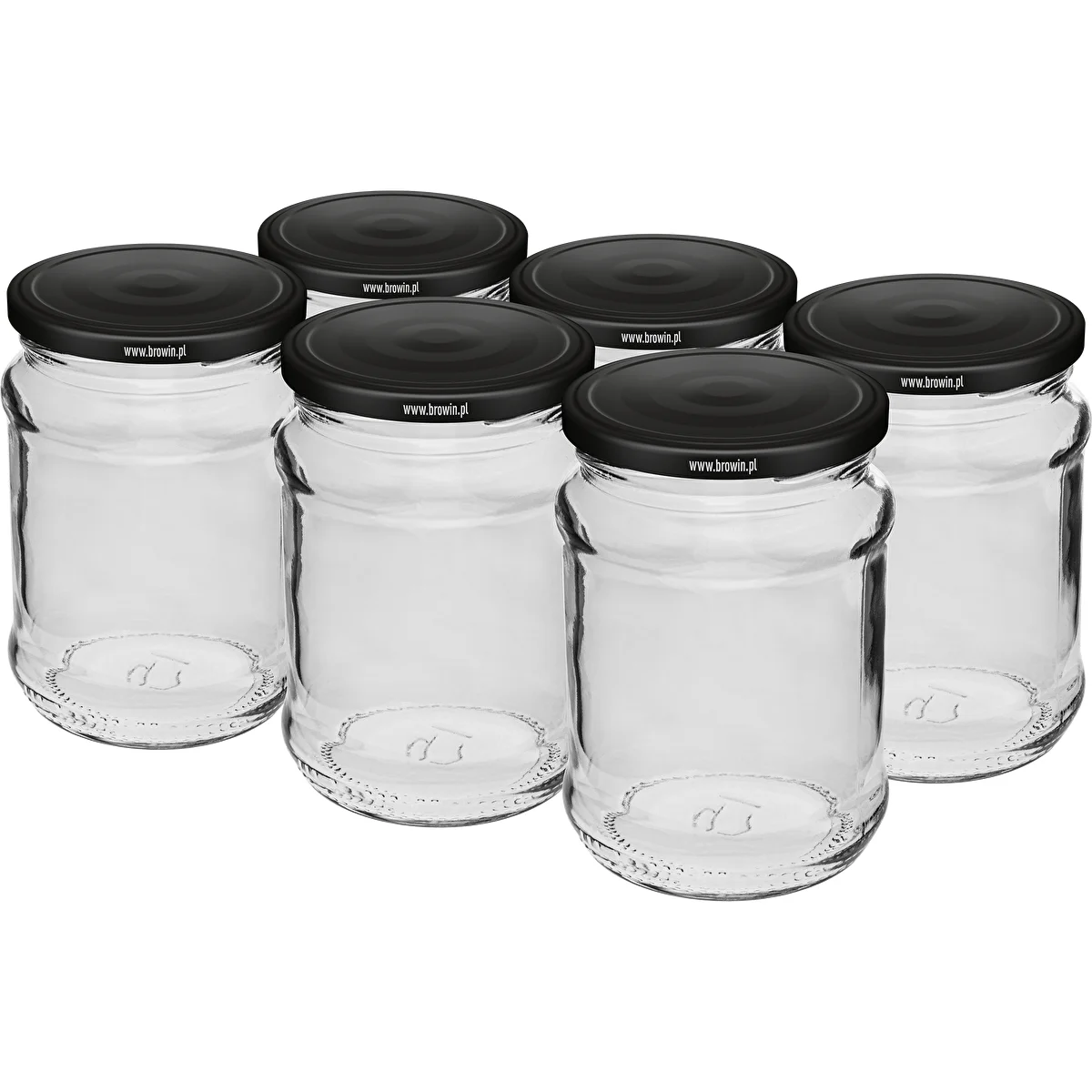 Barattoli 250 ml TO 66/4 con capsula nera - 6 pz.