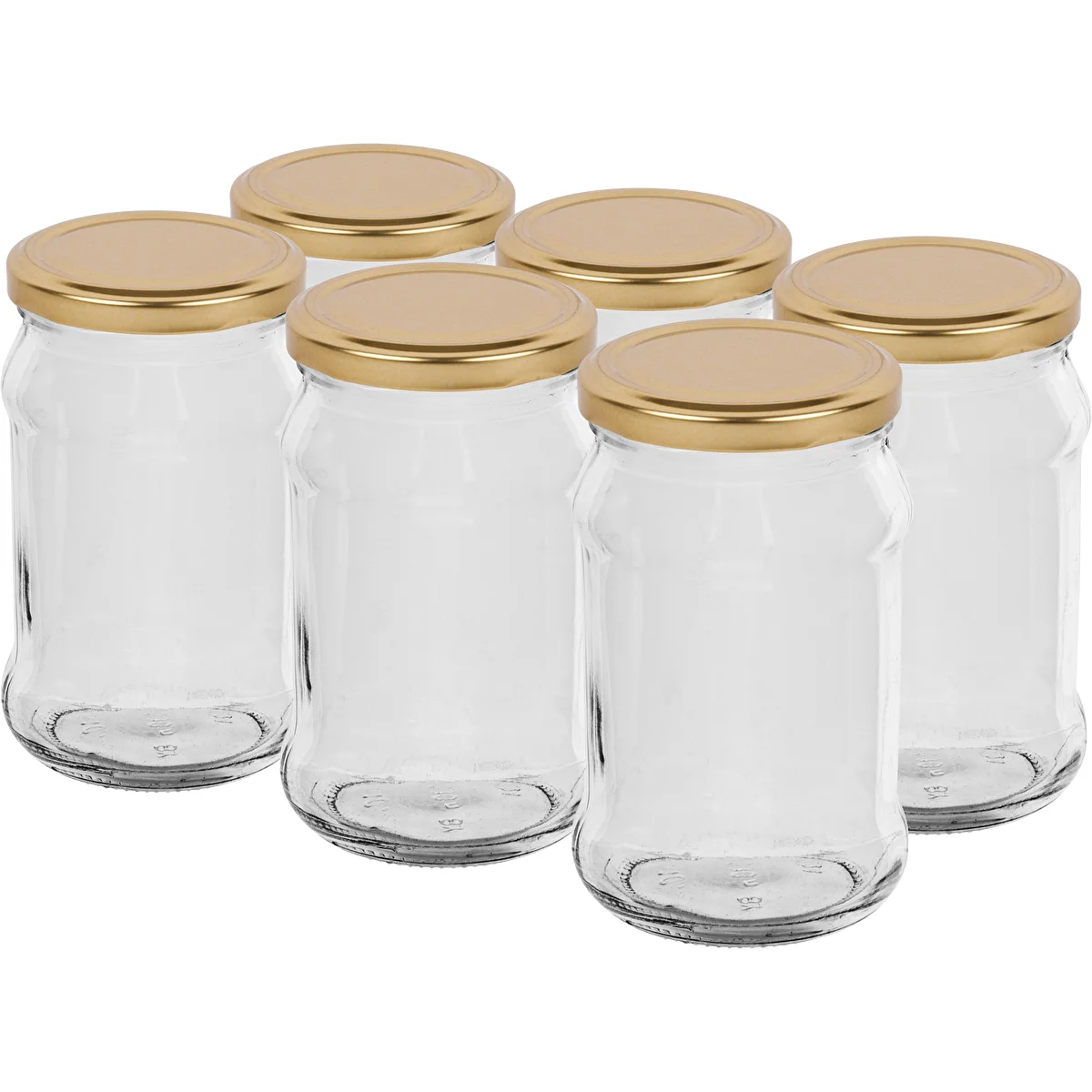 Vasetti TO 300 ml con coperchio dorato Ø 66 - 6 pezzi