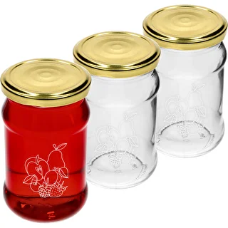 Vasetto TO 300 ml con stampa di frutti misti e tappo Ø66/4 - 3 pezzi