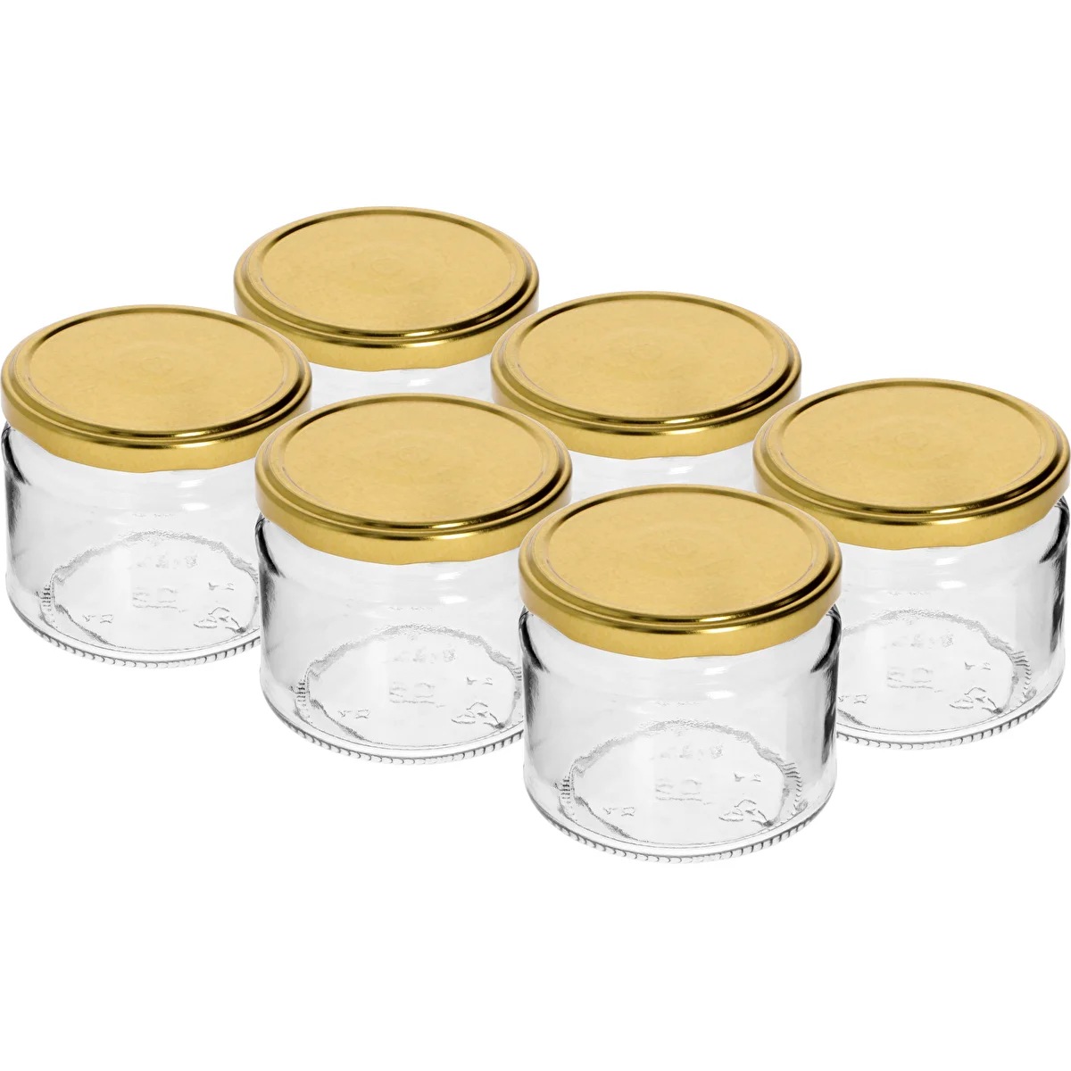 Vasetto basso 330 ml - con capsula dorata fi 82/6, 6 pz.