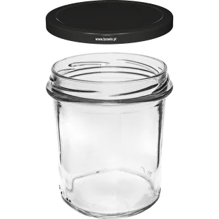 Vasetti dritti 350 ml con coperchio nero Ø 82 mm — set da 6 – photo 3