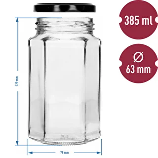 Barattolo twist-off 385 ml con capsula nera Ø 63, set da 6 pezzi – photo 7