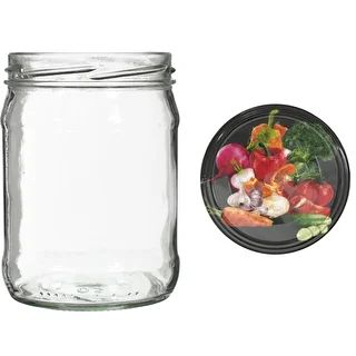 Vaso twist-off 500 ml con tappo colorato fi82/6 - 6 pezzi – photo 6