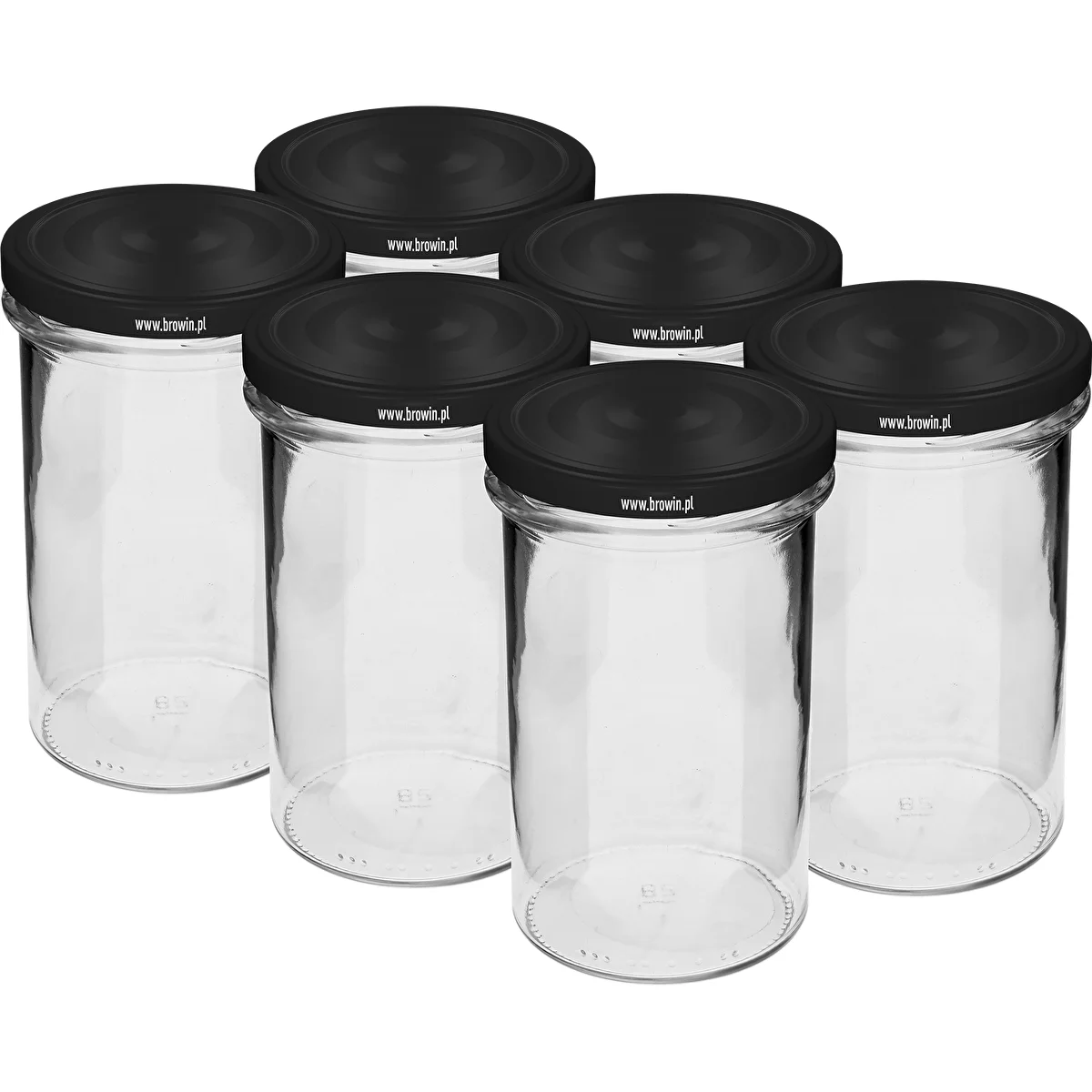 Barattolo dritto 545 ml (fi 82) - con capsula nera, 6 pz