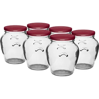 Vasetto Amfora 580 ml (Ø 82) con capsula bordeaux - 6 pezzi