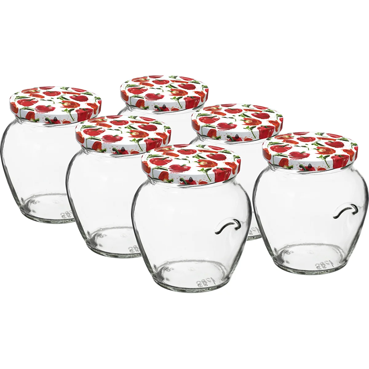 Barattolo Amfora 580 ml con capsula twist-off colorata Ø82 – confezione da 6 pz.