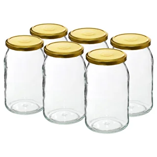 Confezione da 6 barattoli in vetro 900 ml con capsula twist-off dorata Ø 82 (TO 82) – photo 2