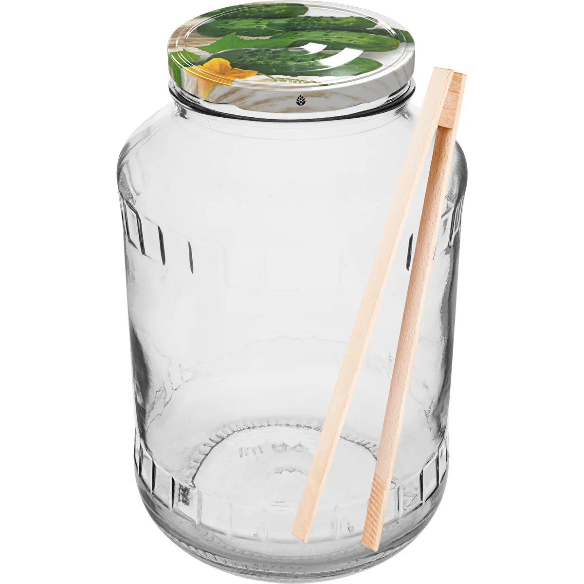 Barattolo 1,5 L, Ø 82/6 con tappo a vite colorato + pinza