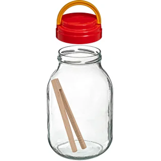 Vaso TO 3 L con tappo in plastica + pinze Ø 100 – photo 3