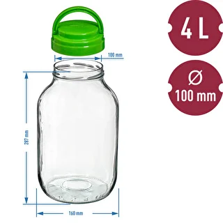 Barattolo TO 4 L con coperchio in plastica + pinze Ø 100 – photo 6
