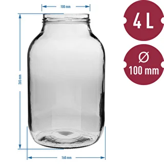 Barattolo 4 L con tappo nero Ø100 mm – photo 6