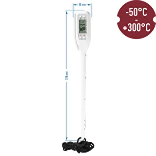 Termometro da cucina elettronico (-50°C a +300°C) con custodia, bianco – photo 2