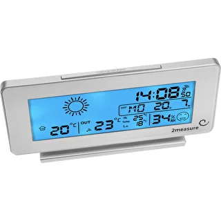 Stazione meteo RCC, DCF – elettronica, senza fili, con sensore retroilluminato, bianca – photo 3