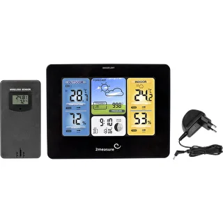 Stazione meteo RCC – elettronica, retroilluminata, wireless, con sensore, nera – photo 2