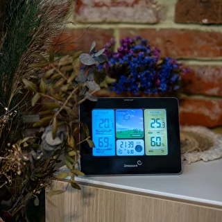 Stazione meteo RCC – elettronica, retroilluminata, wireless, con sensore, nera – photo 12
