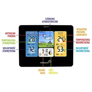 Stazione meteo RCC – elettronica, retroilluminata, wireless, con sensore, nera – photo 9