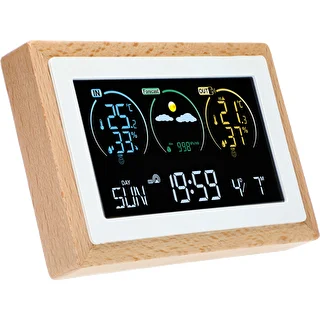 Stazione meteo (RCC, DCF) - elettronica, senza fili, retroilluminata, con sensore, bianca – photo 3
