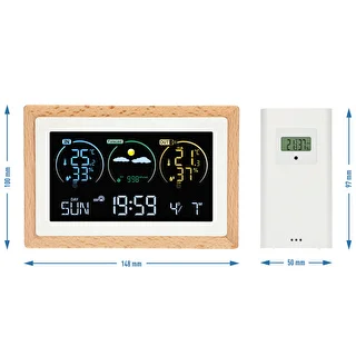 Stazione meteo (RCC, DCF) - elettronica, senza fili, retroilluminata, con sensore, bianca – photo 14