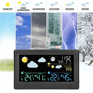 Stazione meteo elettronica – senza fili, con sensore, nera – photo 9
