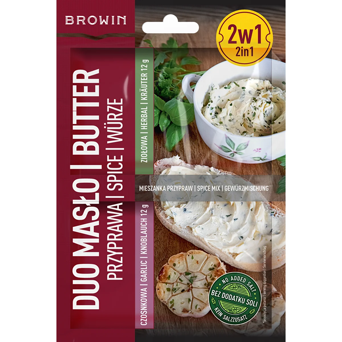 Duo Masło - insaporitore all'aglio e alle erbe 2 in 1, 2 x 12g