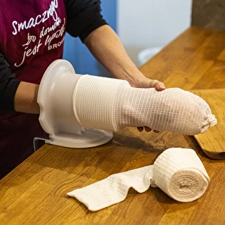 Rete per salumi bianca, 12,5 cm x 5 m, resistente al calore fino a 220°C – photo 4