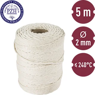 Spago da macellaio in cotone bianco (240°C) 55 m – photo 3