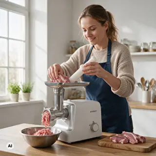 Tritacarne con sminuzzatore, passaverdure e insaccatrice per salsicce, 1500 W – photo 7
