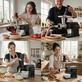 Tritacarne multifunzione con pannello sensibile al tocco, tagliaverdure e passaverdure, 2000 W – photo 9