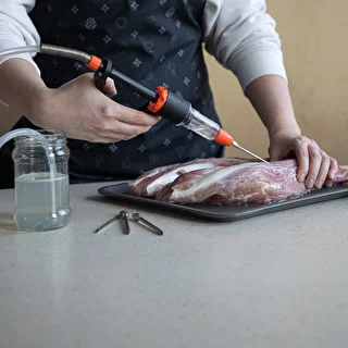 Iniettore per salumi semi-automatico con set di aghi e tubicino – photo 11