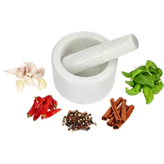 Mortaio da cucina in marmo, bianco, Ø 10 cm – photo 7