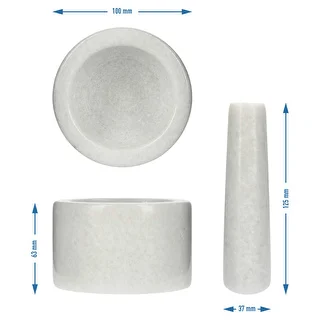 Mortaio da cucina in marmo, bianco, Ø 10 cm – photo 10