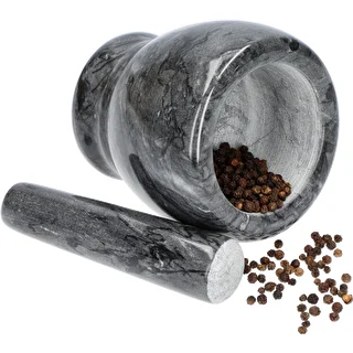 Mortaio da cucina in marmo, nero, Ø 10,5 cm – photo 9