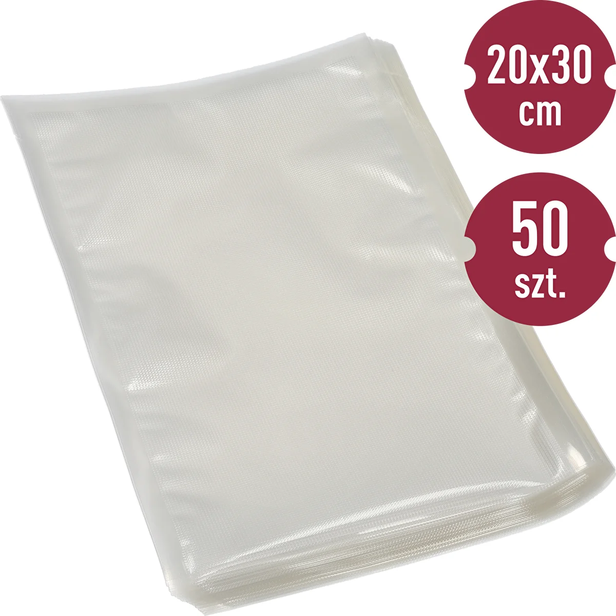Sacchetti goffrati per macchina sottovuoto, 20x30 cm, 50 pz.