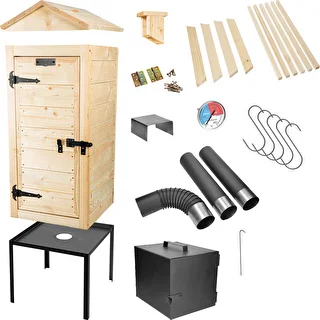 Affumicatore in legno da 100 cm, con focolare